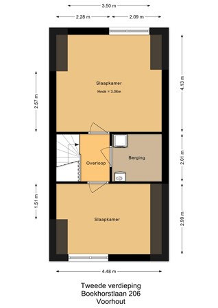 Floorplan - Boekhorstlaan 206, 2215 BL Voorhout